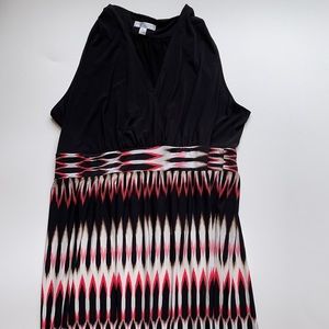 London Times Black and Red Maxi Dress